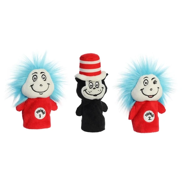 Dr. Seuss Cat In The Hat Plush Finger Puppet Set By Aurora 4 Dr. Seuss Cat In The Hat Plush Finger Puppet Set By Aurora - Image 2