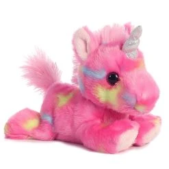 Jellyroll The Small Stuffed Pink Unicorn Bright Fancies By Aurora