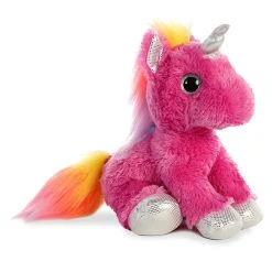 Cosmic The Stuffed Fuchsia Unicorn With Silver Hooves By Aurora