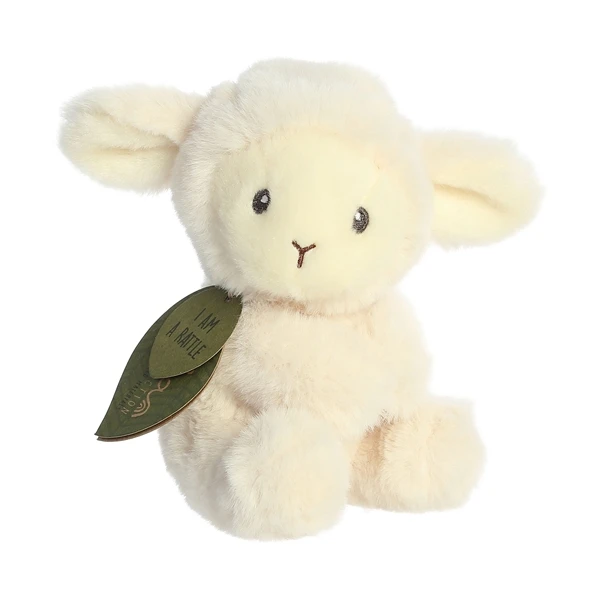 Baby Safe Lamb Eco-Friendly Stuffed Rattle By Ebba 3 Baby Safe Lamb Eco-Friendly Stuffed Rattle By Ebba
