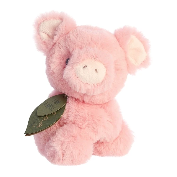 Baby Safe Piglet Eco-Friendly Stuffed Rattle By Ebba 3 Baby Safe Piglet Eco-Friendly Stuffed Rattle By Ebba