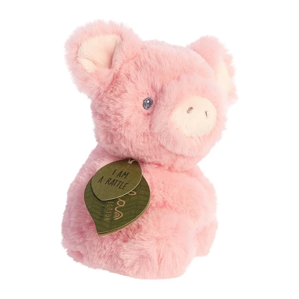 Baby Safe Piglet Eco-Friendly Stuffed Rattle By Ebba 4 Baby Safe Piglet Eco-Friendly Stuffed Rattle By Ebba - Image 2