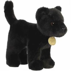 Realistic Stuffed Standing Black Panther Miyoni Wild Cat Plush By Aurora