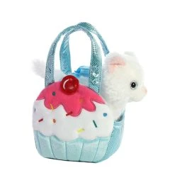 Fancy Pals Plush Cat With Sweets Blue Cupcake Bag By Aurora -Boutique Plush Toy Discount Store AR 32819 4