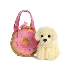 Fancy Pals Plush Dog With Yummy Donut Bag By Aurora