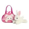 Fancy Pals Plush Bunny With Peek-A-Boo Bag By Aurora -Boutique Plush Toy Discount Store AR 32853 2