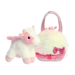 Fancy Pals Plush Pink Cow With Sweets Rainbow Pink Bag By Aurora -Boutique Plush Toy Discount Store AR 32927 6