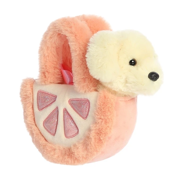 Fancy Pals Plush Retriever Dog With Grapefruit Bag By Aurora 5 Fancy Pals Plush Retriever Dog With Grapefruit Bag By Aurora - Image 3