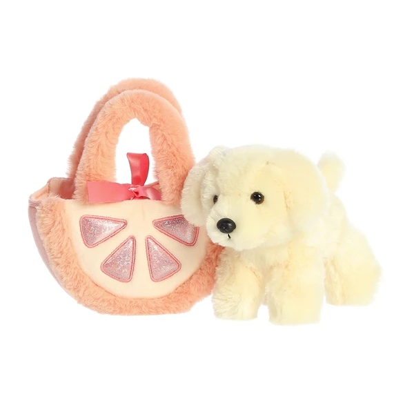 Fancy Pals Plush Retriever Dog With Grapefruit Bag By Aurora 8 Fancy Pals Plush Retriever Dog With Grapefruit Bag By Aurora - Image 6