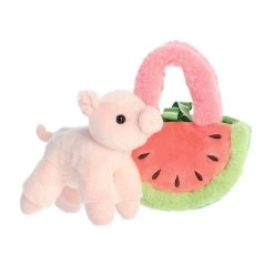 Fancy Pals Plush Piglet With Watermelon Bag By Aurora