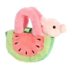 Fancy Pals Plush Piglet With Watermelon Bag By Aurora -Boutique Plush Toy Discount Store AR 32931 5