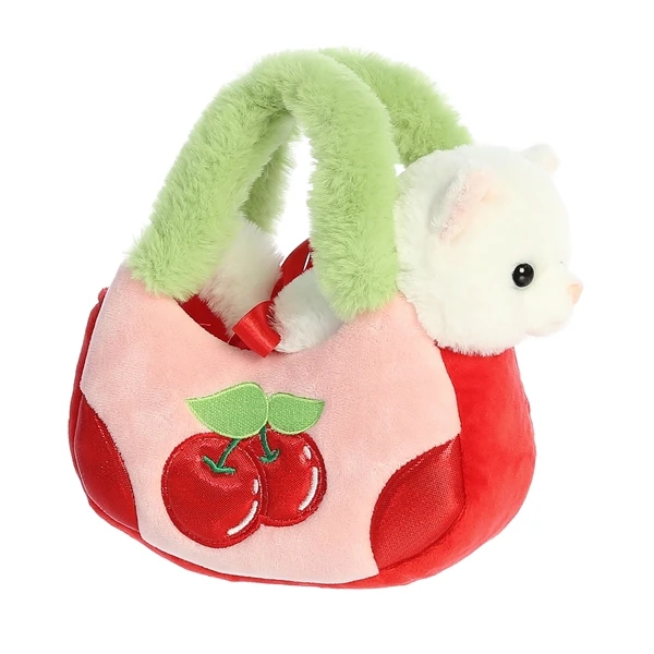 Fancy Pals Plush White Kitty With Cherry Bag By Aurora 6 Fancy Pals Plush White Kitty With Cherry Bag By Aurora - Image 4