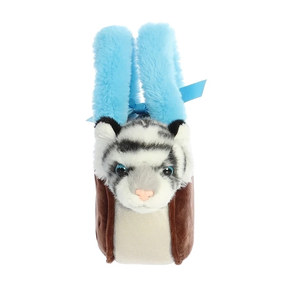 Fancy Pals Plush White Tiger With Ice Cream Sandwich Bag By Aurora 4 Fancy Pals Plush White Tiger With Ice Cream Sandwich Bag By Aurora - Image 2