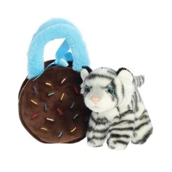 Fancy Pals Plush White Tiger With Ice Cream Sandwich Bag By Aurora 13 Fancy Pals Plush White Tiger With Ice Cream Sandwich Bag By Aurora -Boutique Plush Toy Discount Store AR 32935 7