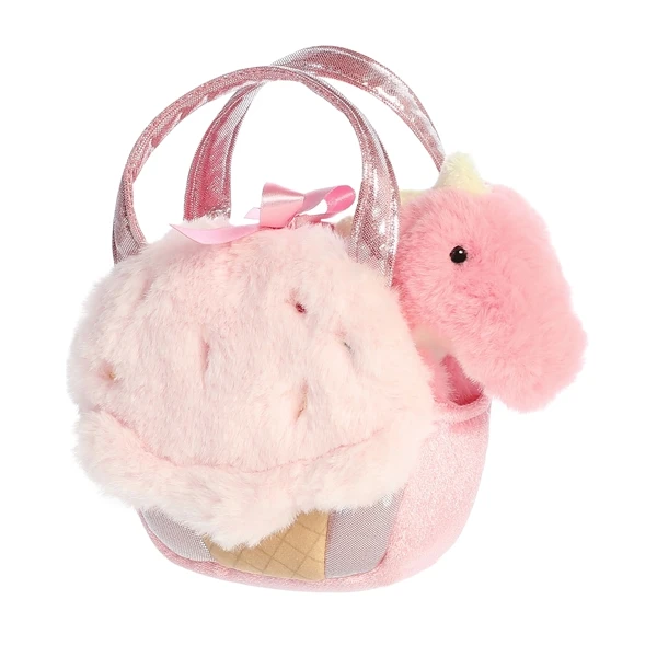 Fancy Pals Plush Pink T-Rex With Ice Cream Cone Bag By Aurora 5 Fancy Pals Plush Pink T-Rex With Ice Cream Cone Bag By Aurora - Image 3