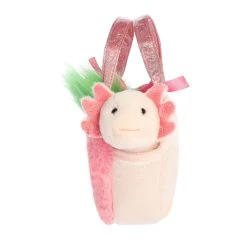 Fancy Pals Plush Axolotl With Strawberry Bag By Aurora -Boutique Plush Toy Discount Store AR 32939 5