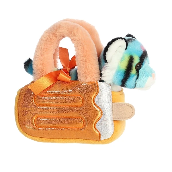 Fancy Pals Plush Blue Tiger With Dreamsicle Bag By Aurora 5 Fancy Pals Plush Blue Tiger With Dreamsicle Bag By Aurora - Image 3