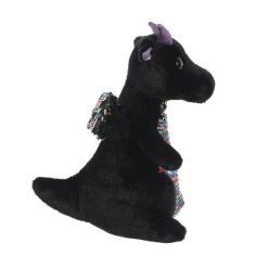 Black Plush Dragon With Reversible Rainbow Sequins By Aurora -Boutique Plush Toy Discount Store AR 33521 5