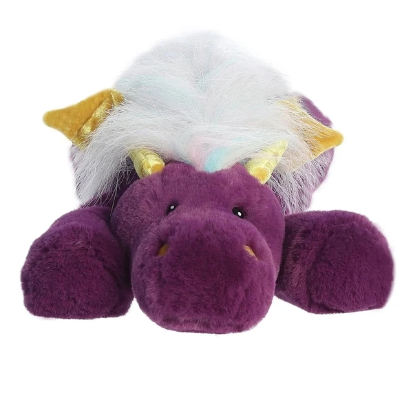 Stuffed Purple Dragon 17 Inch Snoozles Plush By Aurora 4 Stuffed Purple Dragon 17 Inch Snoozles Plush By Aurora - Image 2