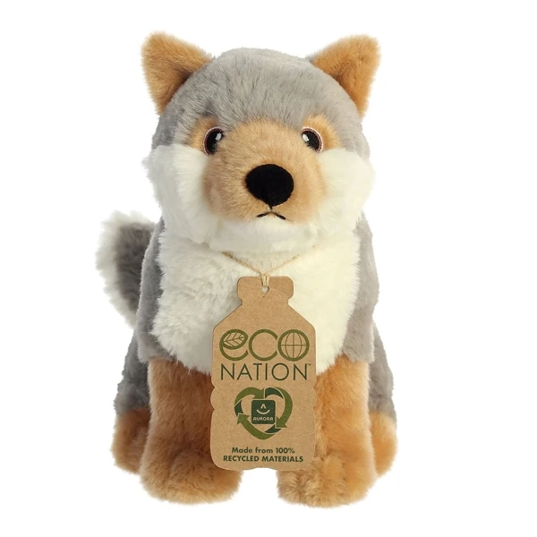 Eco Nation Stuffed Wolf By Aurora 4 Eco Nation Stuffed Wolf By Aurora - Image 2