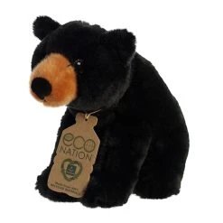 Eco Nation Stuffed Black Bear By Aurora -Boutique Plush Toy Discount Store AR 35007 4