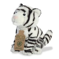 Eco Nation Stuffed White Tiger By Aurora -Boutique Plush Toy Discount Store AR 35031 3
