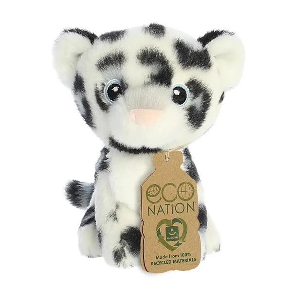 Eco Nation Mini Stuffed Snow Leopard By Aurora 3 Eco Nation Mini Stuffed Snow Leopard By Aurora