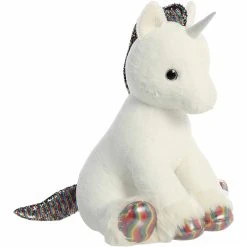 Jumbo Sitting White Plush Unicorn With Reversible Rainbow Sequins By Aurora -Boutique Plush Toy Discount Store AR 77034 4
