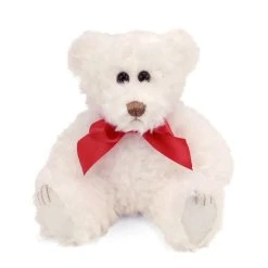Lil' Scraggles The White Teddy Bear With Bow By First And Main
