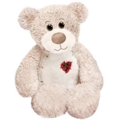 Tender The Cream Teddy Bear With Patchwork Heart By First And Main