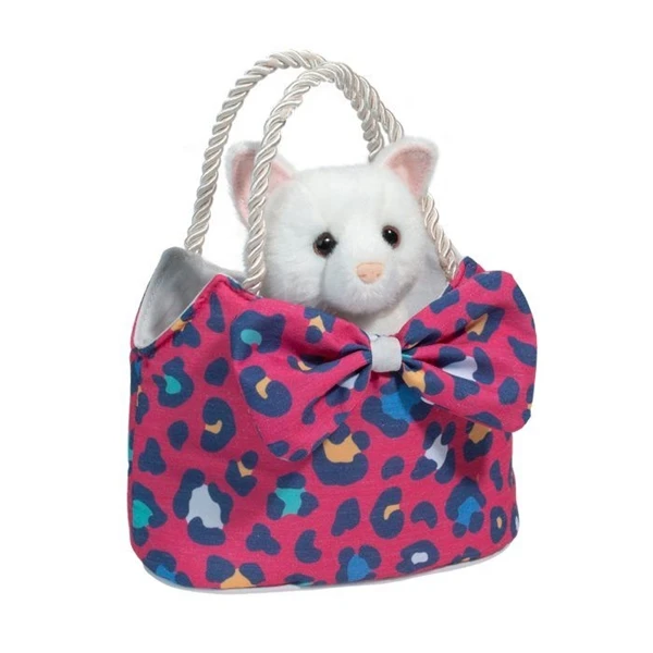 Leopard Kitty Sassy Sak With Plush White Cat By Douglas 3 Leopard Kitty Sassy Sak With Plush White Cat By Douglas
