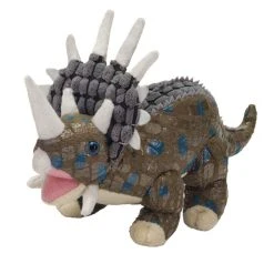 Brown Glitter Triceratops Stuffed Animal 11.5 Inch Dinosaur By Fiesta