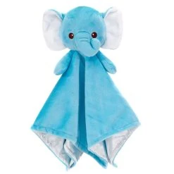 Huggy Huggables Baby Safe Plush Elephant Blankie With Rattle By Fiesta