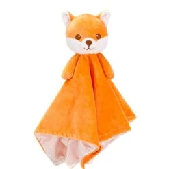 Huggy Huggables Baby Safe Plush Fox Blankie With Rattle By Fiesta