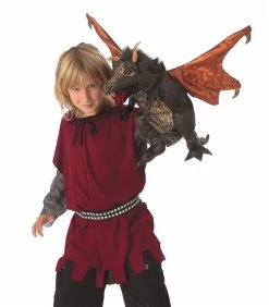 Full Body Black Dragon Puppet By Folkmanis Puppets -Boutique Plush Toy Discount Store FK 3069 4
