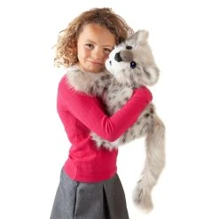 Full Body Snow Leopard Cub Puppet By Folkmanis Puppets -Boutique Plush Toy Discount Store FK 3137 3