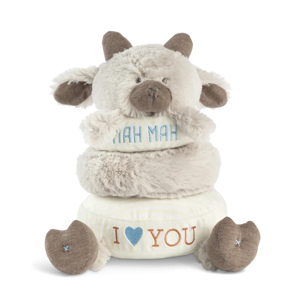 Stackable Rings Plush Goat Baby Toy By Demdaco 3 Stackable Rings Plush Goat Baby Toy By Demdaco