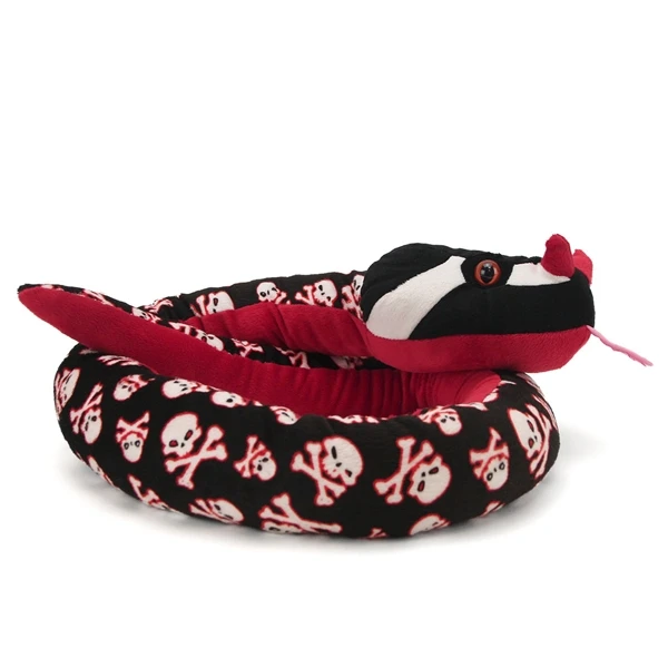 Stuffed Black And Red Snake With Skulls By Wild Republic 4 Stuffed Black And Red Snake With Skulls By Wild Republic - Image 2